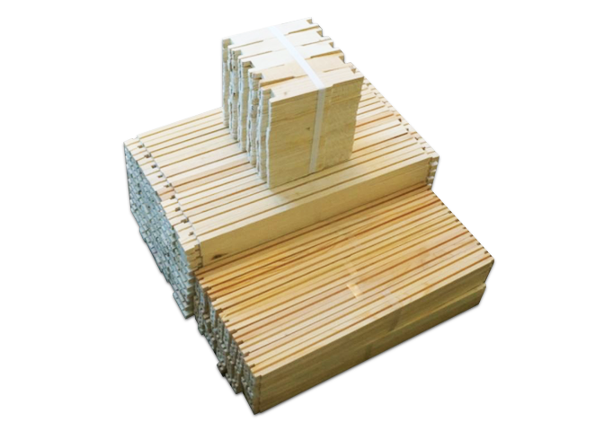 6 1/4" Unassembled Medium Wood Frame Groove Top & Bottom - 100 Pack