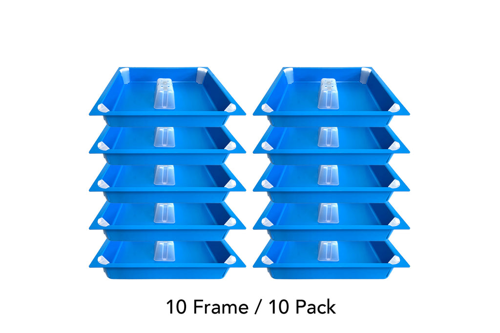 (10 Pack) 10 Frame Top Feeder blue insert, chimney cap + 4ea corner caps (No Wood)