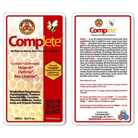Complete, suplemento alimenticio para abejas, 4 oz.