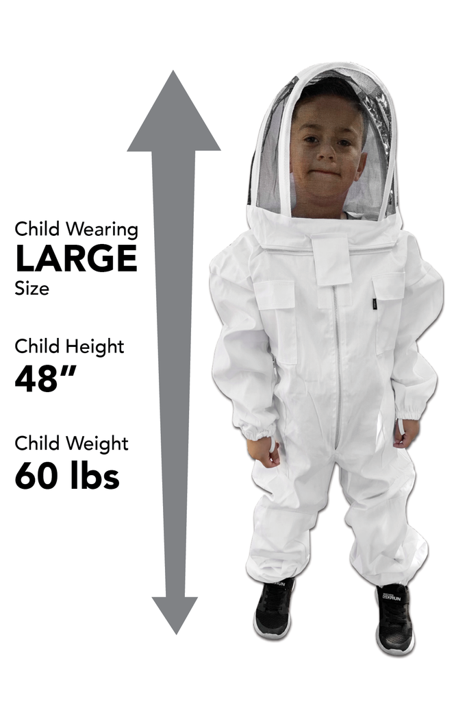 Kids / Child Beekeeping Suit . Protective Bee Wear Large and white color